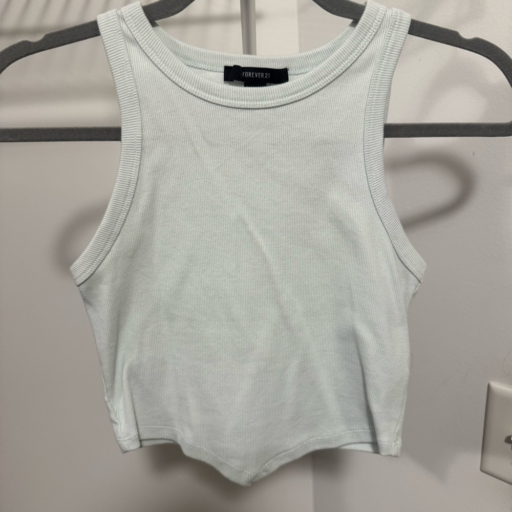 Forever 21 Light Blue Ribbed Tank Top